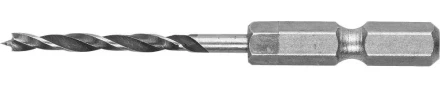 ЗУБР &quot;ЭКСПЕРТ&quot;. Сверло по дереву, М-образная заточка, шестигранный хвостовик 1/4&quot;, 3х60мм 29423-060-03 купить в Челябинске