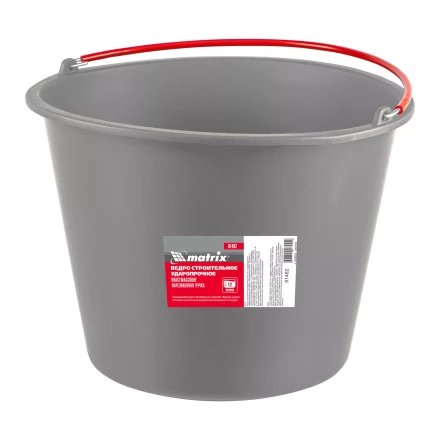 Ведро строительное пластмассовое Matrix 12 л, ударопрочное, обрезиненная ручка, 81462 купить в Челябинске