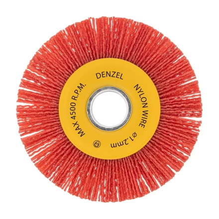 Щетка для УШМ, Denzel 125 мм, плоская, нейлоновая щетина, посадка 22,2 мм, 74461 купить в Челябинске