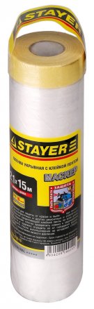 Пленка STAYER &quot;PROFESSIONAL&quot; защитная с клейкой лентой &quot;МАСКЕР&quot;, HDPE, 9мкм, 2,1х15м 12255-210-15 купить в Челябинске