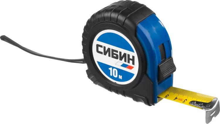Рулетка СИБИН, обрезиненный пластиковый корпус, 10м/25мм 34019-10-25 купить в Челябинске