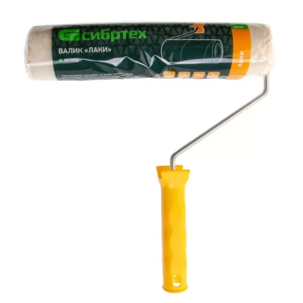 Валик &quot;Лаки&quot;, 250 мм, ворс 5 мм, D - 48 мм, D ручки - 6 мм, велюр Сибртех 80239 купить в Челябинске