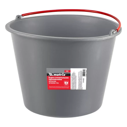 Ведро строительное пластмассовое Matrix 16 л, ударопрочное, обрезиненная ручка, 81463 купить в Челябинске
