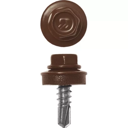 Саморезы ЗУБР &quot;ПРОФЕССИОНАЛ&quot; окраш., RAL 8017 шокол.-коричн., для крепл. кров. матер. к металл. констр., 5.5x25мм, 420шт 4-300315-55-025-8017 купить в Челябинске