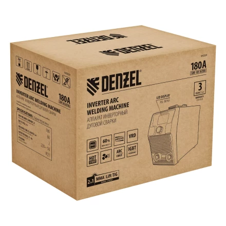 Аппарат инвертор. дуговой сварки Denzel SDR-185 Ultra, 180 А, ПВ 60% 94359 купить в Челябинске