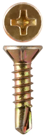 Саморезы ЗУБР &quot;МАСТЕР&quot; со сверлом для оконного профиля, жёлтопассивированные, 3.9x35мм, 30шт 300236-39-035 купить в Челябинске