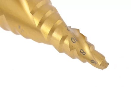 Сверло ступенчатое 6-8-10-12-14-16-18-20-22-24-26-28-30 мм HSS спиральный Профиль шестигранный хвостовик Matrix 72357 купить в Челябинске