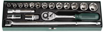 Набор торцовых головок KRAFTOOL &quot;INDUSTRIE QUALITAT&quot; (1/2&quot;) универсальный, Cr-V, металлический кейс, 18 предметов 27892-H18 купить в Челябинске