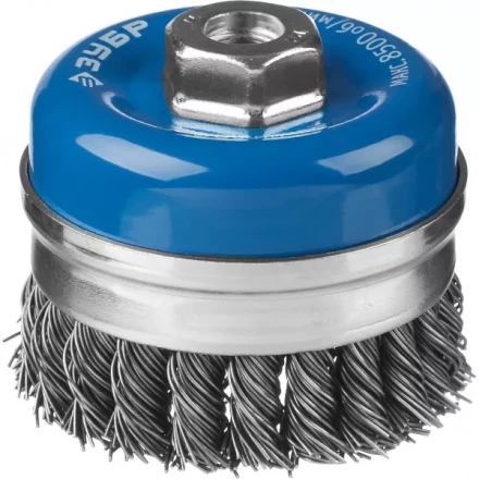 ЗУБР &quot;ПРОФЕССИОНАЛ&quot;. Щетка чашечная усиленная для УШМ, плетеные пучки стальной проволоки 0,8мм, 80ммхМ14 35271-080_z02 купить в Челябинске