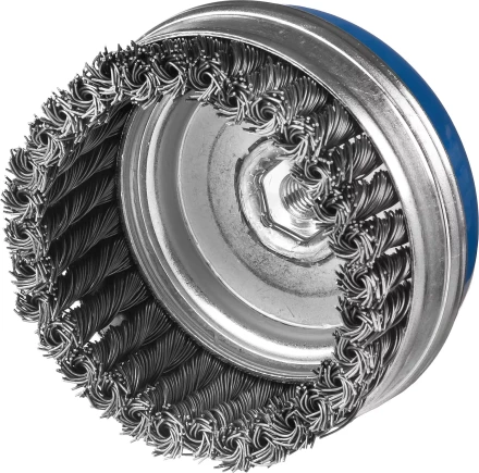 ЗУБР &quot;ПРОФЕССИОНАЛ&quot;. Щетка чашечная усиленная для УШМ, плетеные пучки стальной проволоки 0,8мм, 80ммхМ14 35271-080_z02 купить в Челябинске