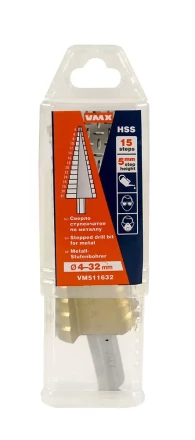 Сверло для металла ступенчатое 4-32мм 15 ступ шаг 2 ход 5 VMX 511632 купить в Челябинске