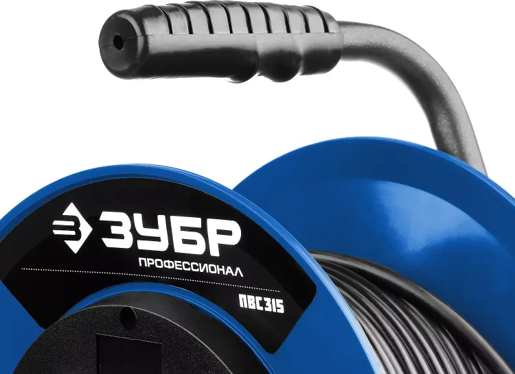 Удлинитель на катушке "ПВС 315", 50 м, 3500 Вт, 4 гнезда, IP44, ПВС 3х1,5 кв мм, ЗУБР 55081-50 купить в Челябинске