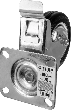 Колеса поворотные с тормозом из литой резины с металлическим диском серия ПРОФЕССИОНАЛ купить в Челябинске