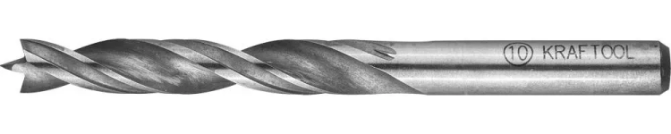 Сверло по дереву, двухленточное, спиральное, KRAFTOOL 29400-120-10, d=10x120мм 29400-120-10 купить в Челябинске