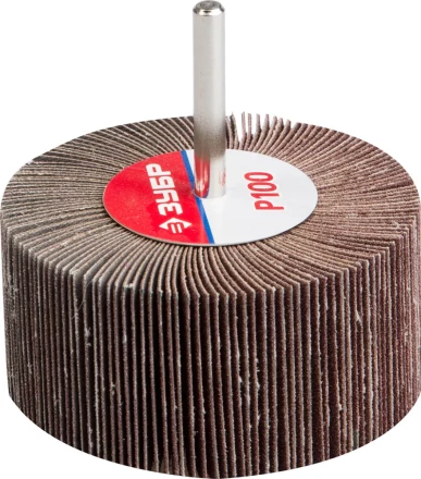 Круг шлифовальный ЗУБР &quot;МАСТЕР&quot; веерный лепестковый, на шпильке, тип КЛО, зерно-электрокорунд нормальный, P100, 40х80мм 36604-100 купить в Челябинске