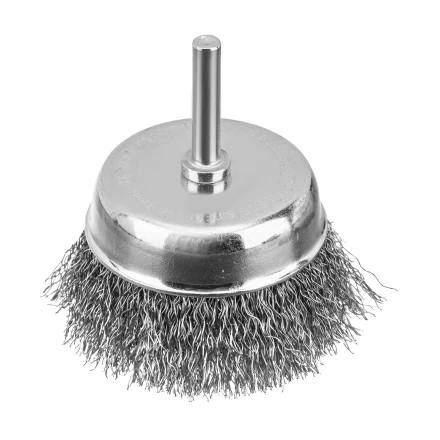 Набор щеток для дрели Denzel, 2 Плоские 50-75мм, 3 Чашки 25-50-75мм, шпилька,  нерж.вит. проволока 74493 купить в Челябинске