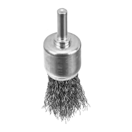 Набор щеток для дрели Denzel, 2 Плоские 50-75мм, 3 Чашки 25-50-75мм, шпилька,  нерж.вит. проволока 74493 купить в Челябинске