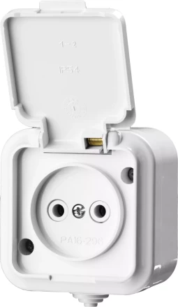 Розетка STAYER &quot;MASTER&quot; &quot;MAXIMA&quot; одноместная, с защитной крышкой, IP54, 10А, 220В 54305-W купить в Челябинске