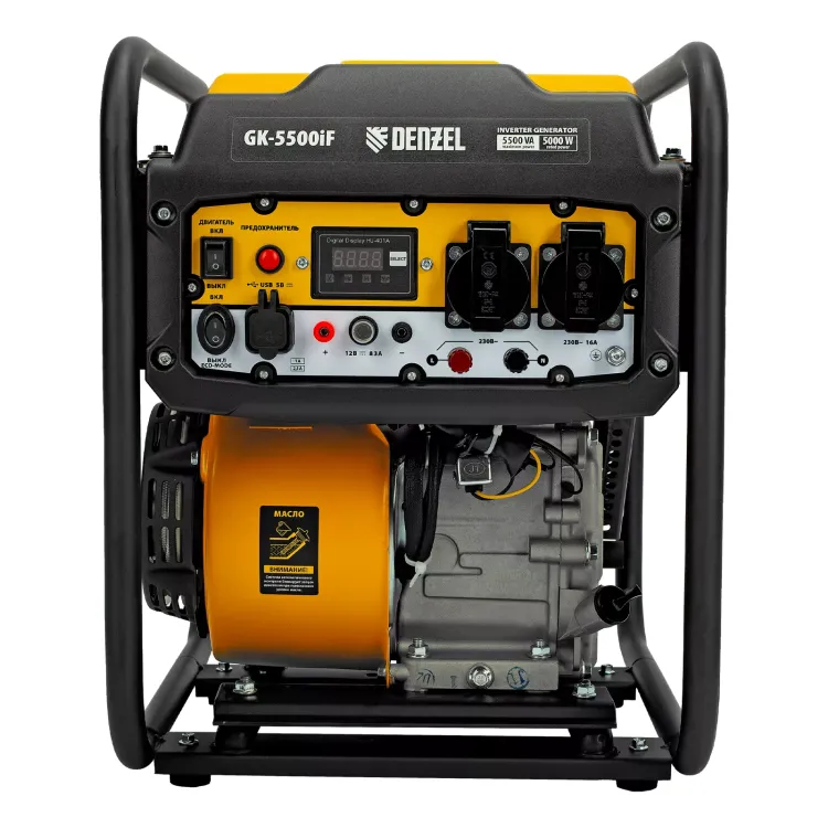 Генератор инверторный DENZEL GK-5500iF, 5,5 кВт, 230 В, ручной старт купить в Челябинске