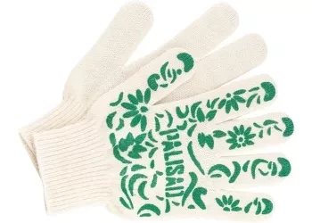 Перчатки садовые х/б, ПВХ узор &quot;летний сад&quot;, 10 класс, PALISAD Россия 67771 купить в Челябинске