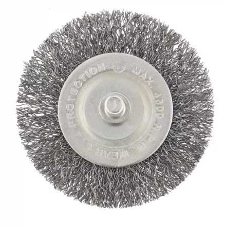 Щетка для дрели 60 мм плоская со шпилькой витая проволока  СИБРТЕХ 744467 купить в Челябинске