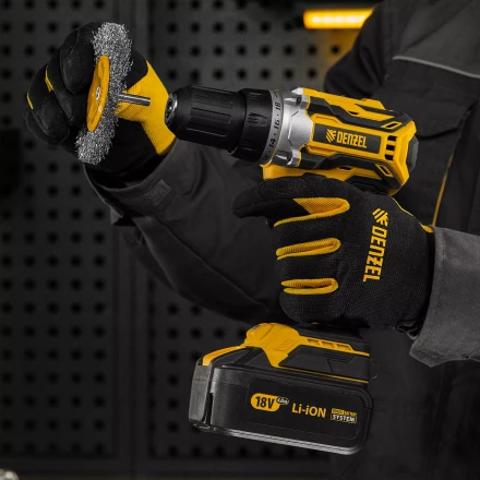 Щетка для дрели Denzel 100 мм, плоская, со шпилькой, нержавеющая витая проволока, 744793 купить в Челябинске