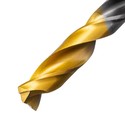 Сверло спиральное по металлу Denzel 9 x 125мм, Р6М5, Golden Tip, многогранная заточка, 718284 купить в Челябинске