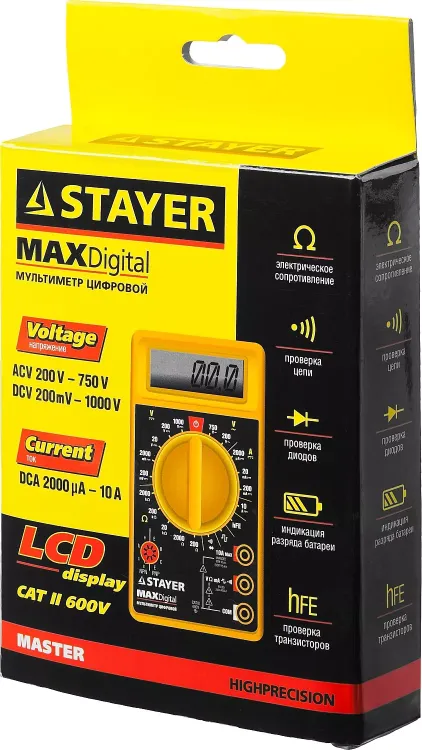 Мультиметр STAYER "MASTER" MAXDigital цифровой 45306 купить в Челябинске