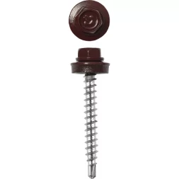 Саморезы ЗУБР окраш., RAL 8028 земел.-коричн., для крепл. кров. матер. к дерев. обреш., 4.8x35мм, 380шт 4-300315-48-035-8028