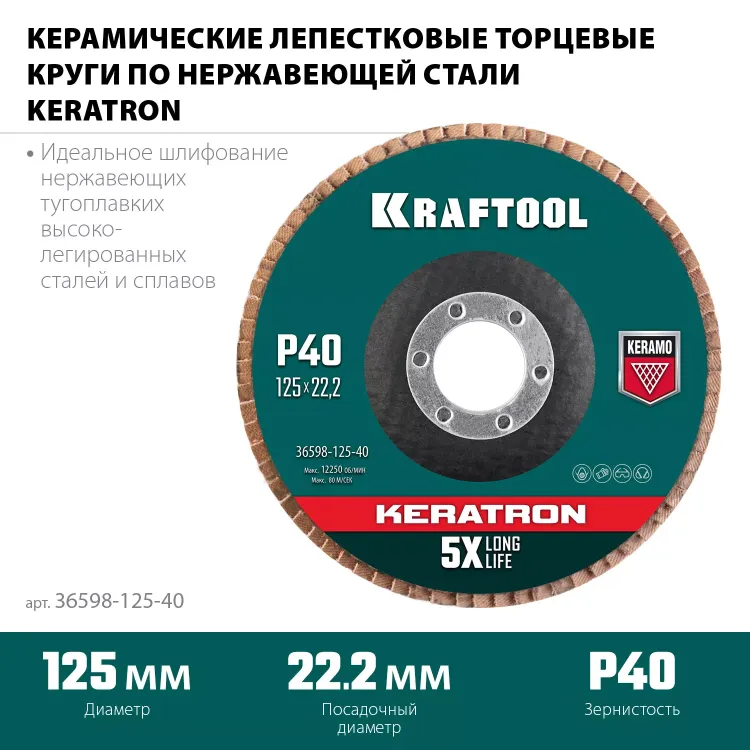 Круги лепестковые керамические торцевые 36598-125-40 купить в Челябинске