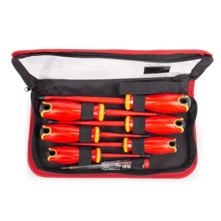 Набор диэлектрических отверток КВТ SLIM VDE НИО-2207 сталь S2, профиль SL, PZ, 7 шт. (88933) купить в Челябинске