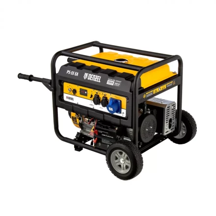 Генератор бензиновый PS 55 EA, 5.5 кВт, 230 В, 25 л, коннектор автоматики 5 PIN, электростартер Denzel 9468743 купить в Челябинске
