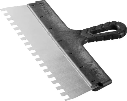 Шпатель ЗУБР &quot;МАСТЕР&quot; ФАСАДНЫЙ, нержавеющее полотно, 350мм, зуб 10х10мм 10078-35-10 купить в Челябинске