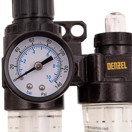 Блок подготовки воздуха регулятор-фильтр-лубрикатор FLR1500, 10 бар, 1500 л/мин, 1/4&quot; Denzel 57469 купить в Челябинске