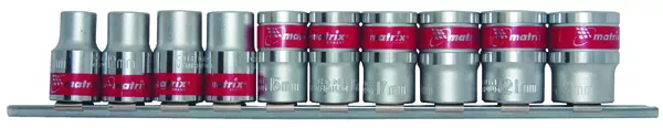 Набор торцевых головок 3/8", 6-ти гр., CrV, 10шт.,  8-19мм Matrix 13558 купить в Челябинске