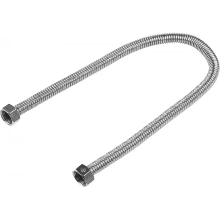 Подводка ЗУБР &quot;ЭКСПЕРТ&quot; сильфонная из нержавеющей стали, для воды, г/г (гайка-гайка), 1/2&quot;, 0,5м 51011-G/G-050 купить в Челябинске