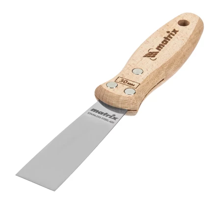 Шпательная лопатка из нержавеющей стали, 30 мм, буковая рукоятка, EFP Matrix 85608 купить в Челябинске