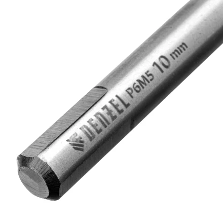 Сверло спиральное по металлу Denzel 10 x 133мм, Р6М5, Golden Tip, многогранная заточка, 718285 купить в Челябинске