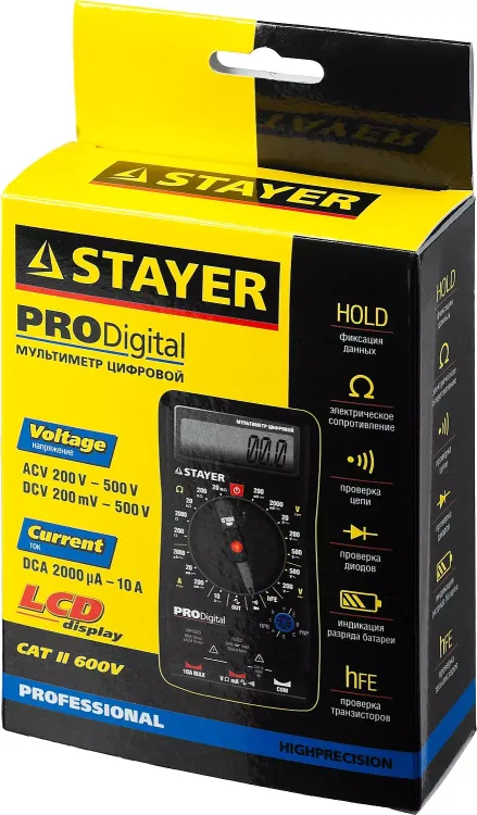 Мультиметр STAYER "PROFESSIONAL" PRODigital цифровой 45310 купить в Челябинске
