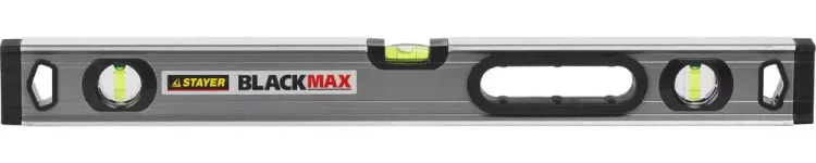 Уровень STAYER "PROFESSIONAL" "BlackMax" коробчатый усиленный с ручками, утолщенный особопроч профиль, 0,5мм/м, 3 ампулы, 60см 3475-060 купить в Челябинске