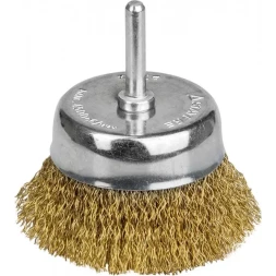 STAYER "PROFESSIONAL". Щетка чашечная для дрели, витая стальная латунированная проволока 0,3мм, 50мм 35117-050_z01