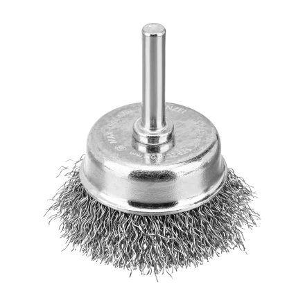 Набор щеток для дрели, 1 Плоская 50мм, 2 Чашки 25-50мм, шпилька, нерж. вит. проволока Denzel 74491 купить в Челябинске