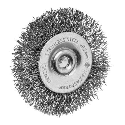 Набор щеток для дрели, 1 Плоская 50мм, 2 Чашки 25-50мм, шпилька, нерж. вит. проволока Denzel 74491 купить в Челябинске