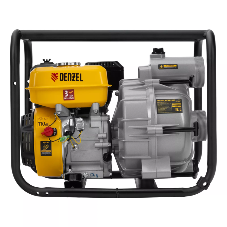 Мотопомпа бензиновая для грязной воды Denzel PX-80D7 99206, 7 л.с., 3", 1300 л/мин, глуб 8 м,напор 30 м купить в Челябинске