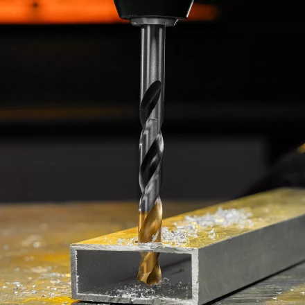 Сверло спиральное по металлу Denzel, 11 x 142мм, Р6М5, Golden Tip, многогранная заточка, 718286 купить в Челябинске