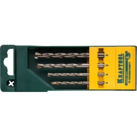 Набор KRAFTOOL "EXPERT" Сверла по керамограниту, цилиндрический хвостовик, в боксе, 4шт 29170-H4 купить в Челябинске