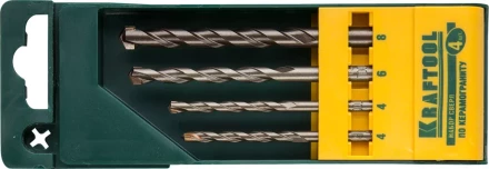 Набор KRAFTOOL "EXPERT" Сверла по керамограниту, цилиндрический хвостовик, в боксе, 4шт 29170-H4 купить в Челябинске