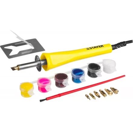 Прибор STAYER &quot;MASTER&quot; для выжигания с набором насадок 7шт и красками 45220 купить в Челябинске