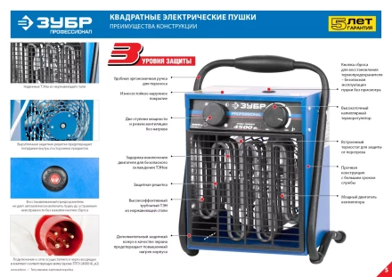 Пушка тепловая М2 380В ЗТПЭ-9000-Ф_М2 серия ПРОФЕССИОНАЛ купить в Челябинске