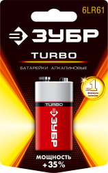 Батарейки TURBO алкалиновые 6LR61(крона) 9 В серия Без серии